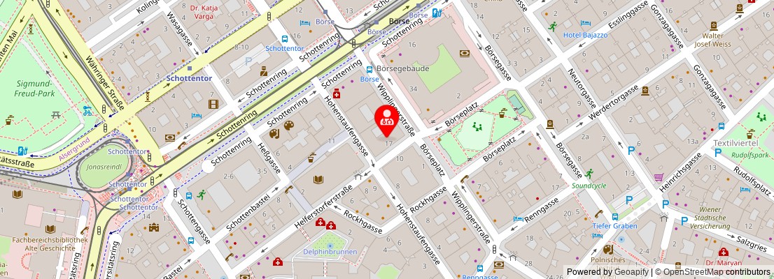 Street map section around the address