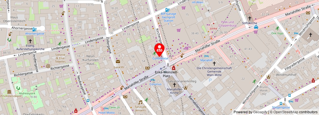 Street map section around the address