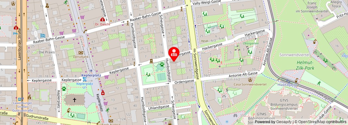 Street map section around the address