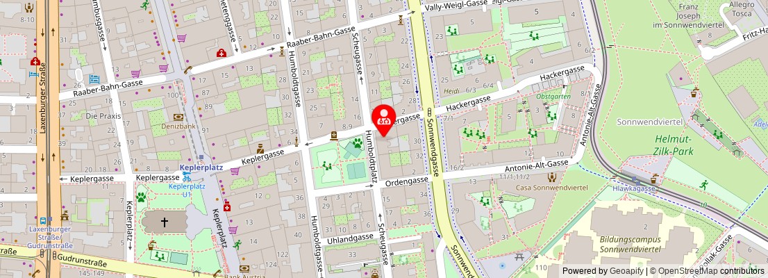 Street map section around the address