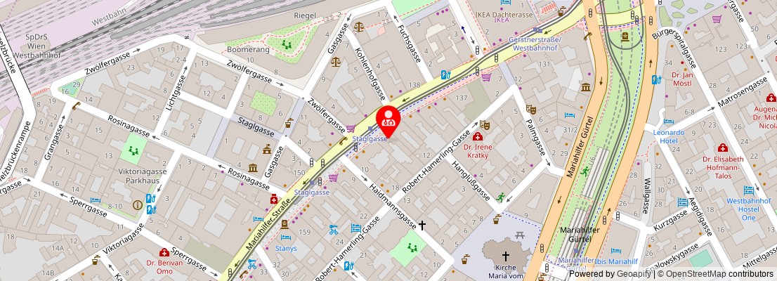 Street map section around the address