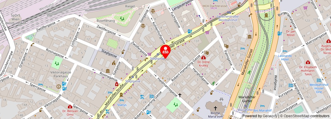 Street map section around the address