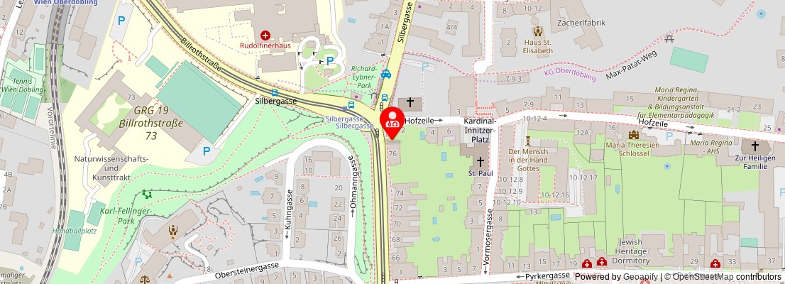 Street map section around the address