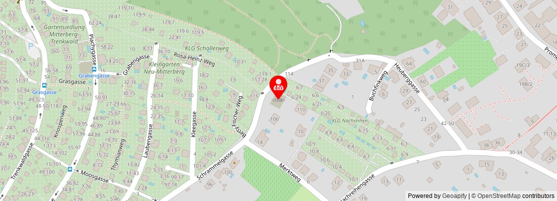 Street map section around the address