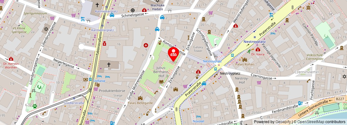 Street map section around the address