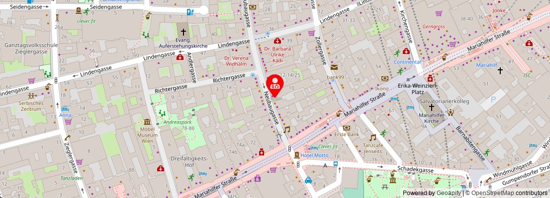Street map section around the address