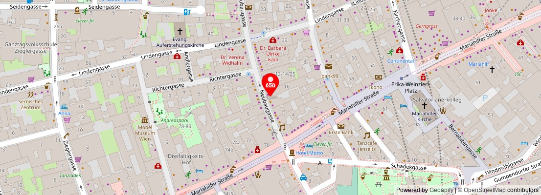 Street map section around the address