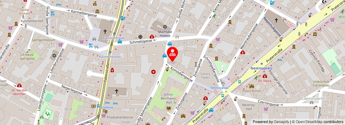 Street map section around the address