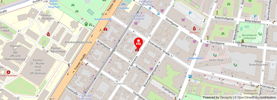 Street map section around the address