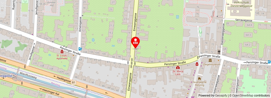 Street map section around the address