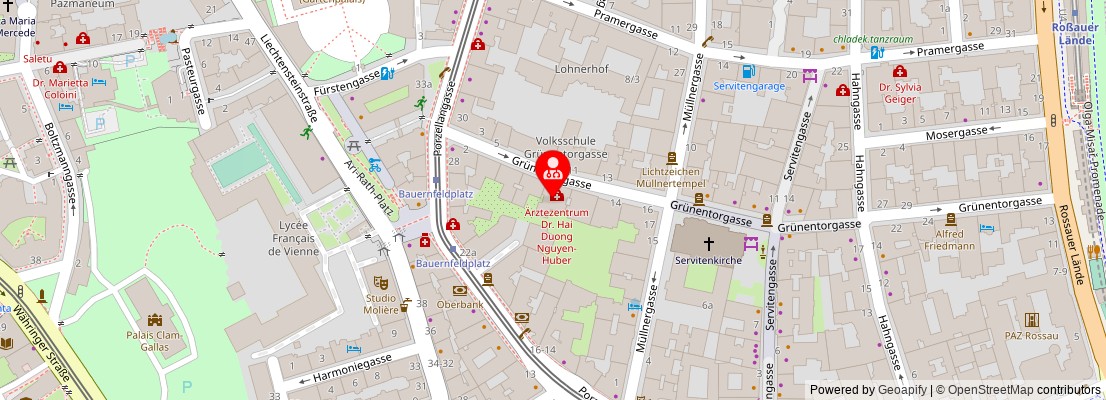 Street map section around the address