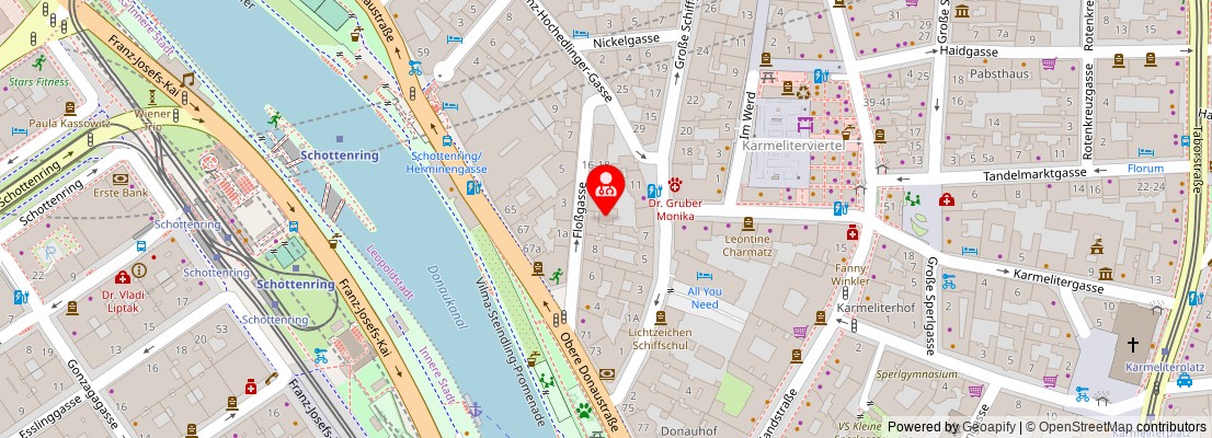 Street map section around the address