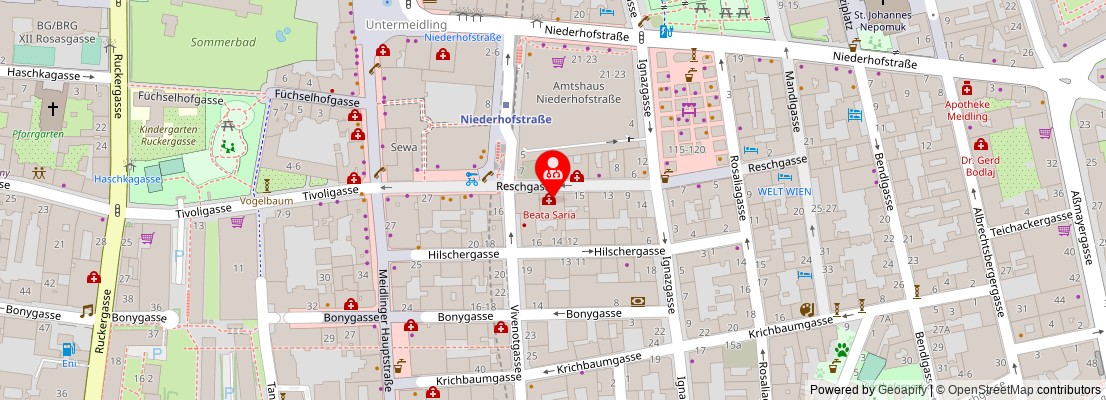 Street map section around the address