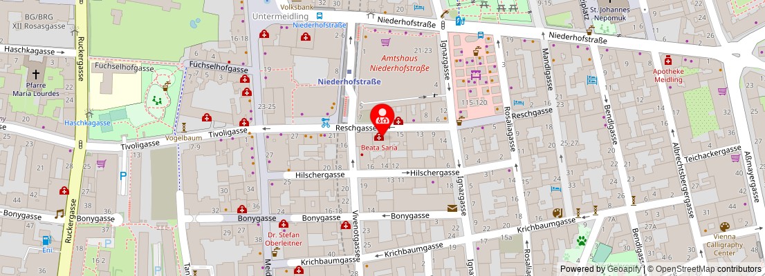 Street map section around the address