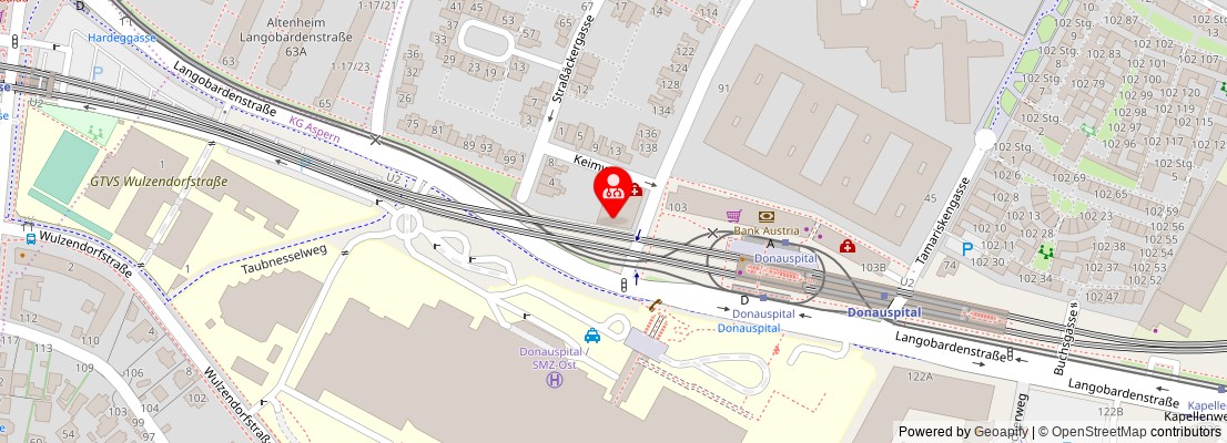 Street map section around the address