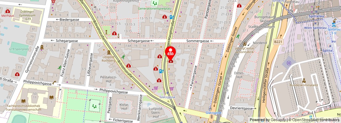 Street map section around the address
