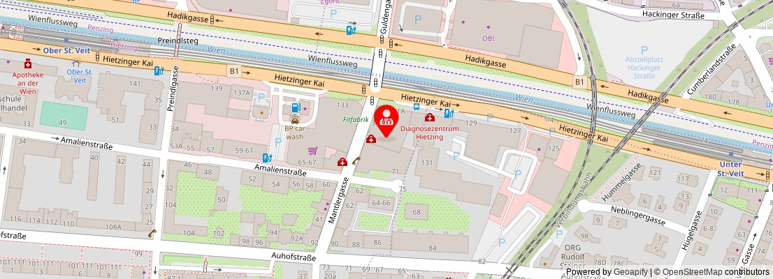 Street map section around the address