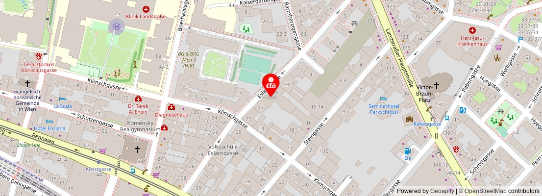 Street map section around the address