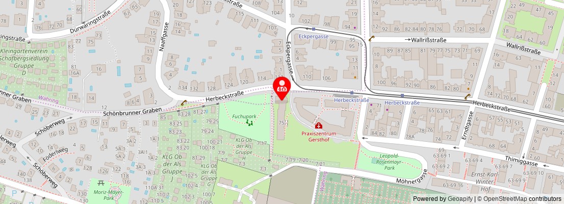 Street map section around the address