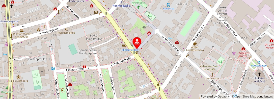 Street map section around the address