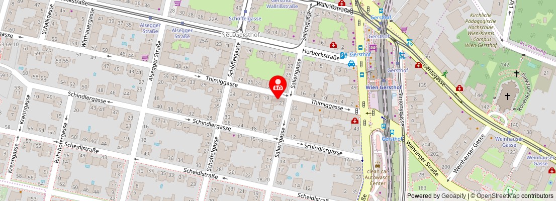 Street map section around the address