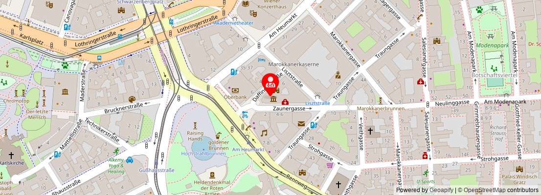 Street map section around the address