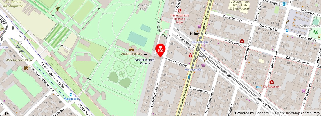Street map section around the address