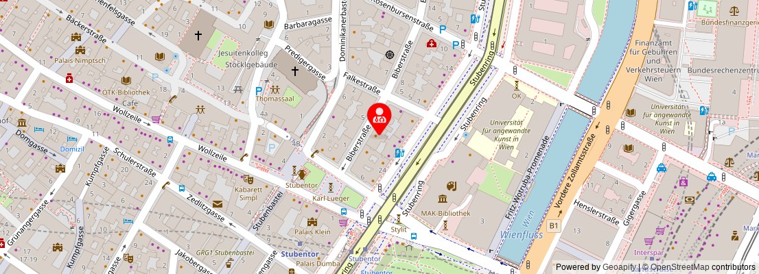 Street map section around the address