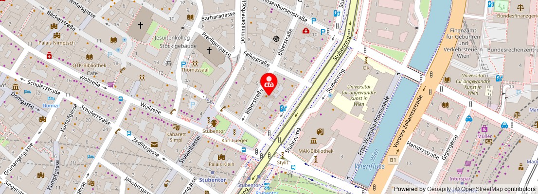 Street map section around the address