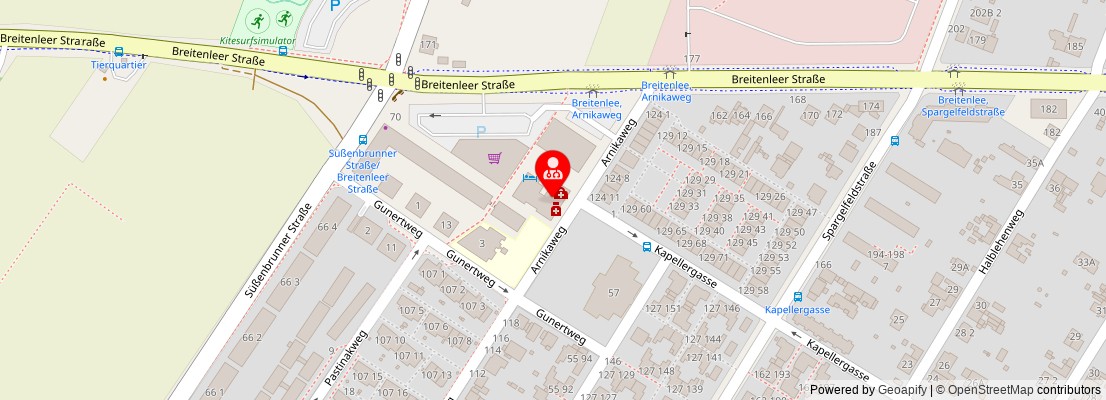 Street map section around the address