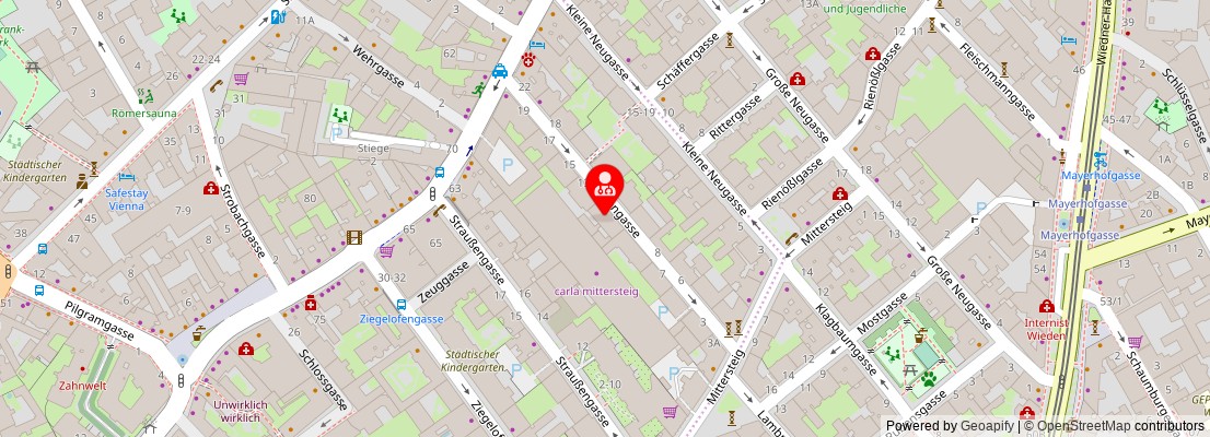 Street map section around the address
