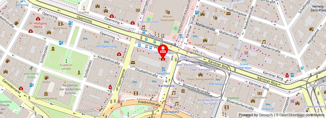 Street map section around the address