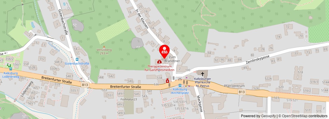 Street map section around the address