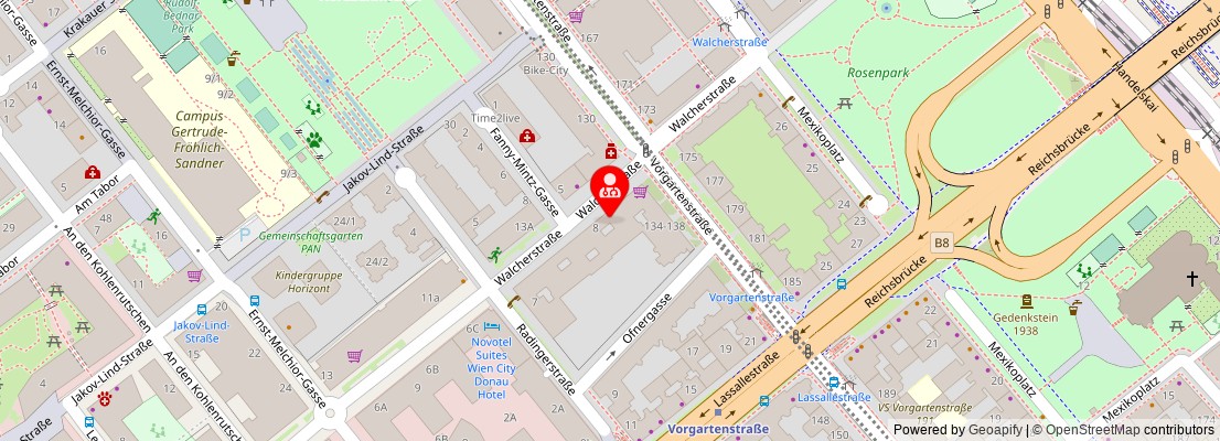 Street map section around the address