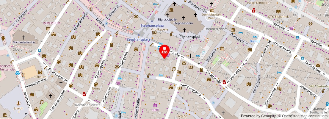 Street map section around the address