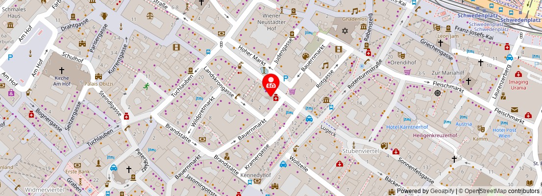 Street map section around the address