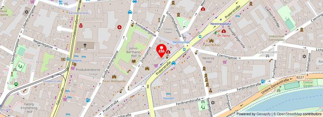 Street map section around the address