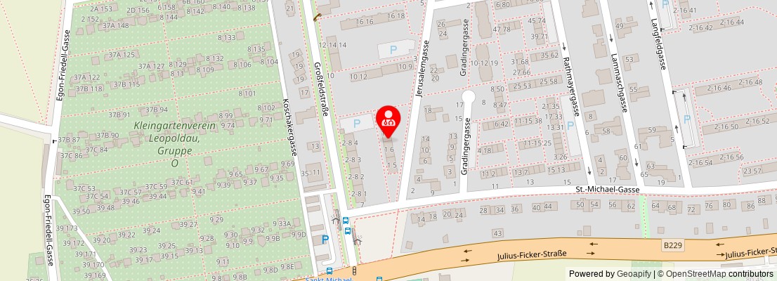 Street map section around the address