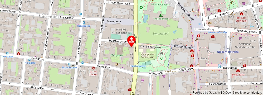 Street map section around the address