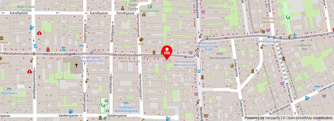 Street map section around the address