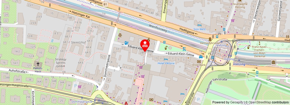 Street map section around the address
