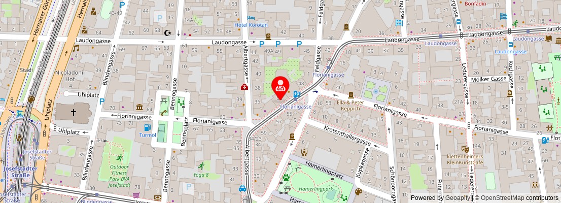 Street map section around the address