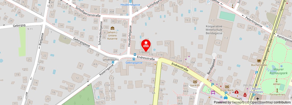 Street map section around the address