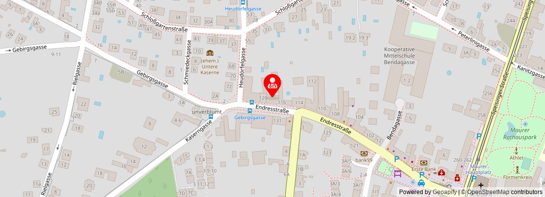 Street map section around the address