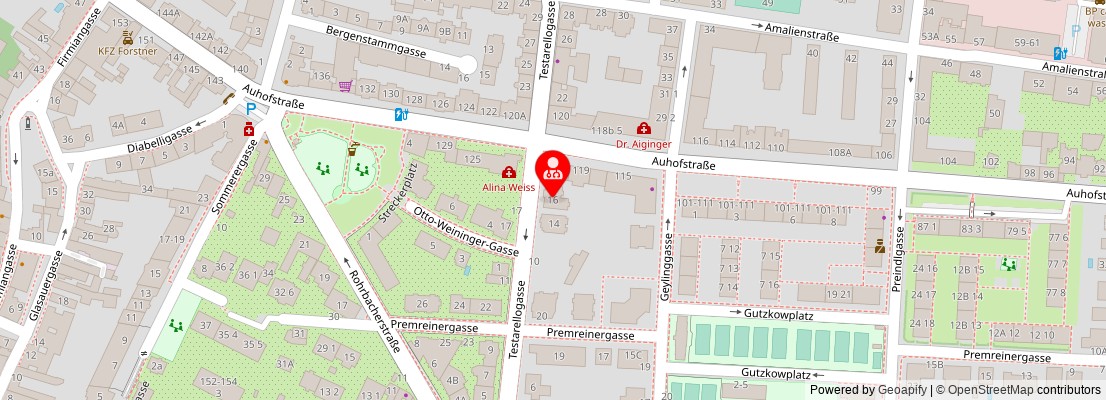 Street map section around the address