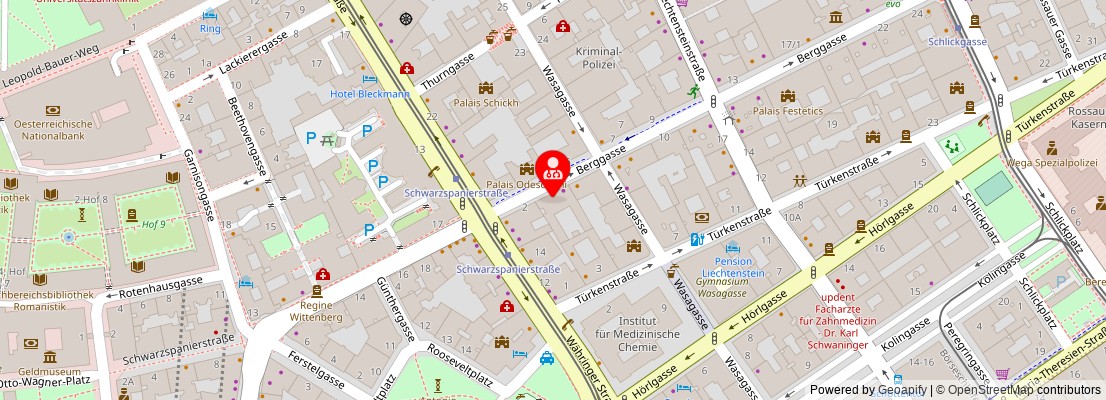 Street map section around the address