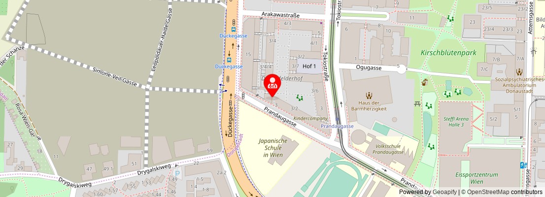 Street map section around the address