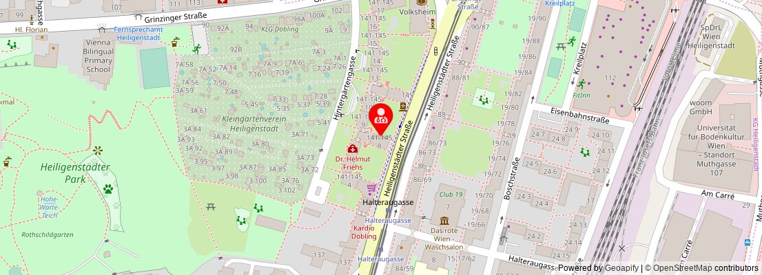 Street map section around the address
