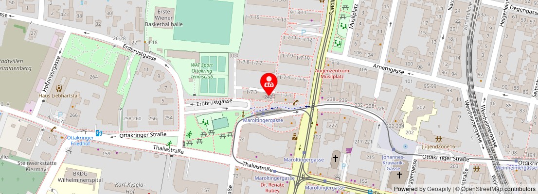 Street map section around the address