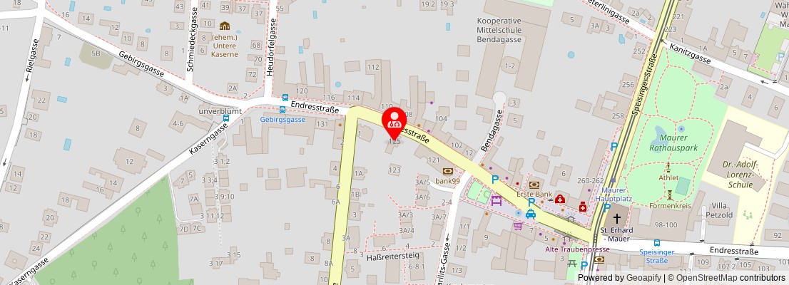 Street map section around the address